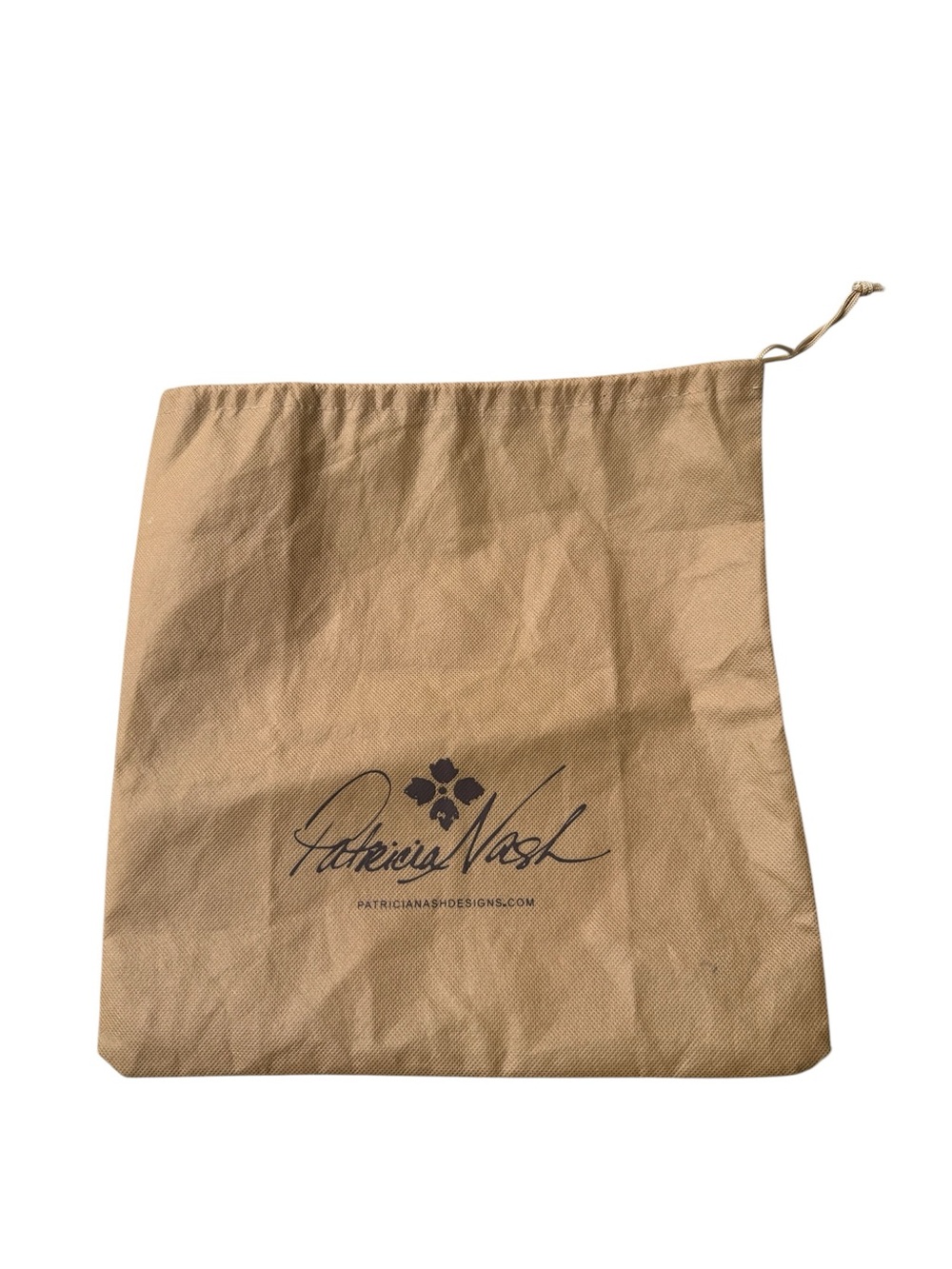 Patricia Nash Tan Drawstring Dust Bag Handbag Purse Cover Storage